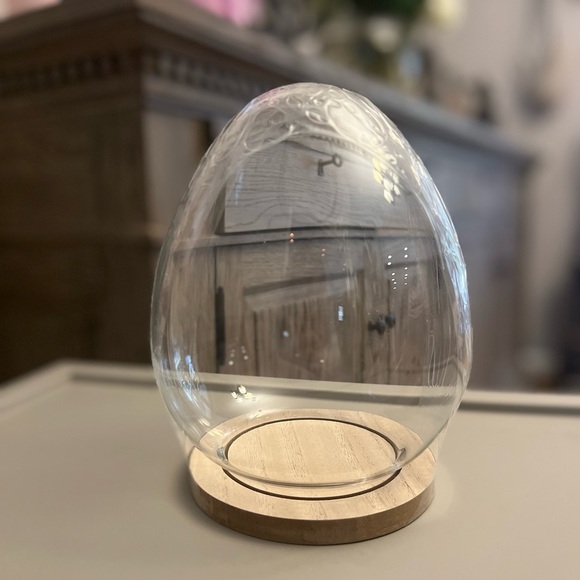Holiday Nwt Target Easter 223 Glass Egg Cloche With Wood Base Poshmark